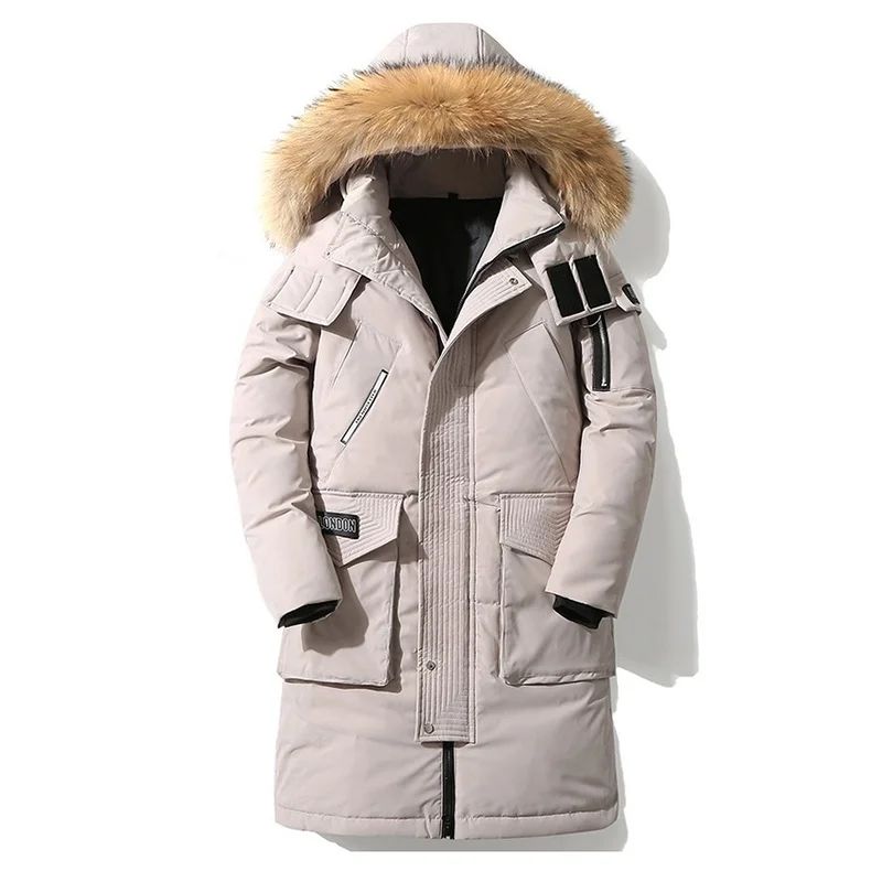 

New Mens Hooded Down Cotton Clothing Winter Windproof Warm Men Parkas Jackets Long Thicken Men's Outerwear Fashion Trendy Parka