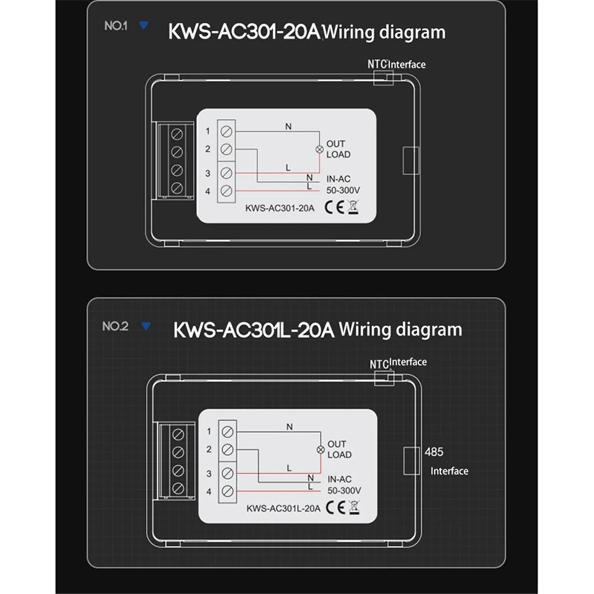 Digital Display Current Voltmeter 50-300V AC Wattmeter Multifunction Electric Meter Power Detector AC100A Close