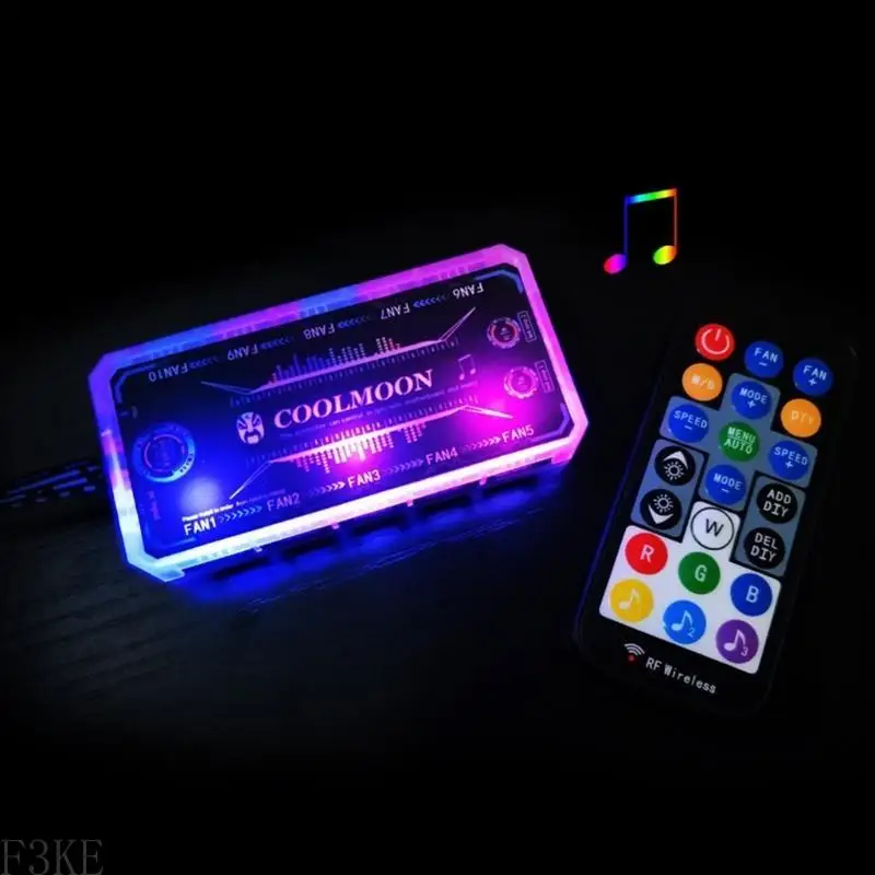 AP28 CoolMoon  Fan Intelligent Music Controller Motherboard Synchronization  Controller Remote Control with Cable