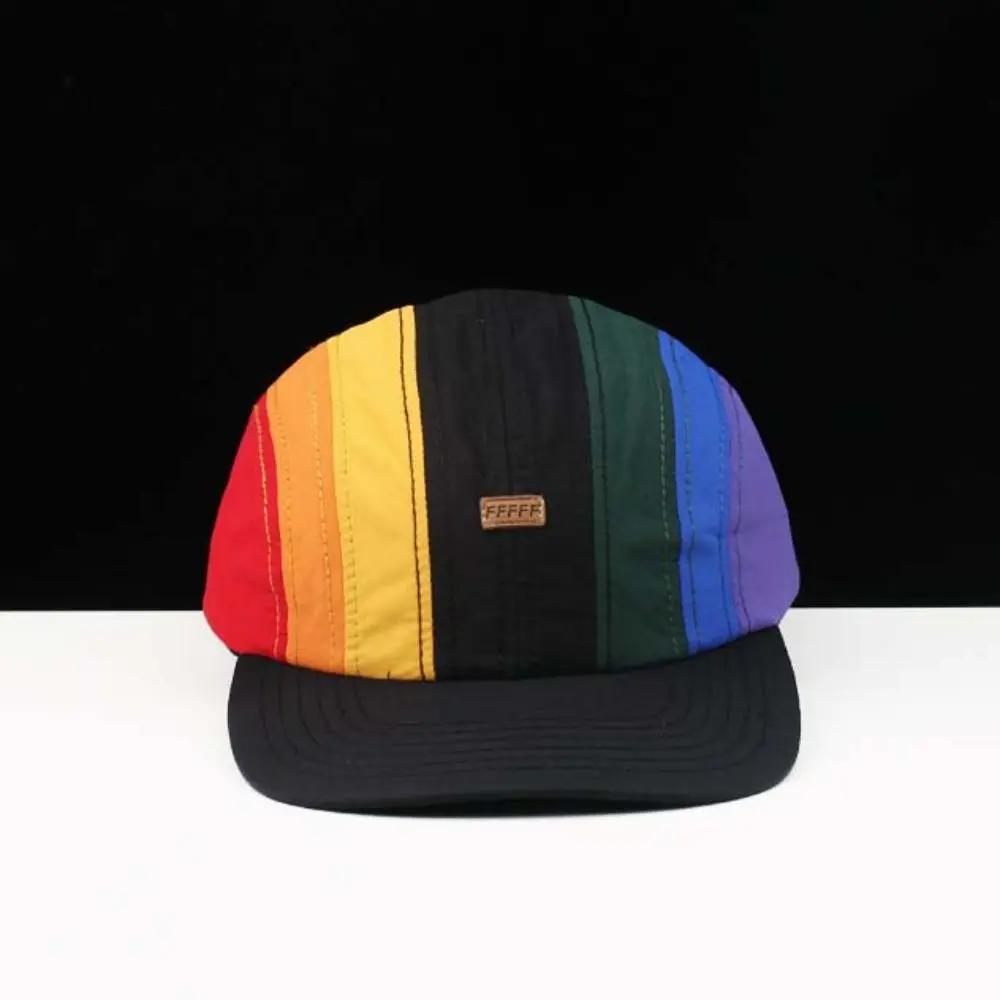 متعددة الألوان اللون مطابقة قوس قزح قبعات البيسبول قابل للتعديل الرباط Snapback قبعة قبعة الشمس الأشعة فوق البنفسجية حماية الرجال قبعات للحماية من الشمس للجنسين #4