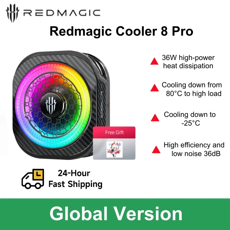 新しいRedMagic Cryo Cooler 8 Pro 磁気式スマホクーラー（ゲーミング用）、36Wハイパワー放熱、36dB低騒音、ライブストリーミング対応