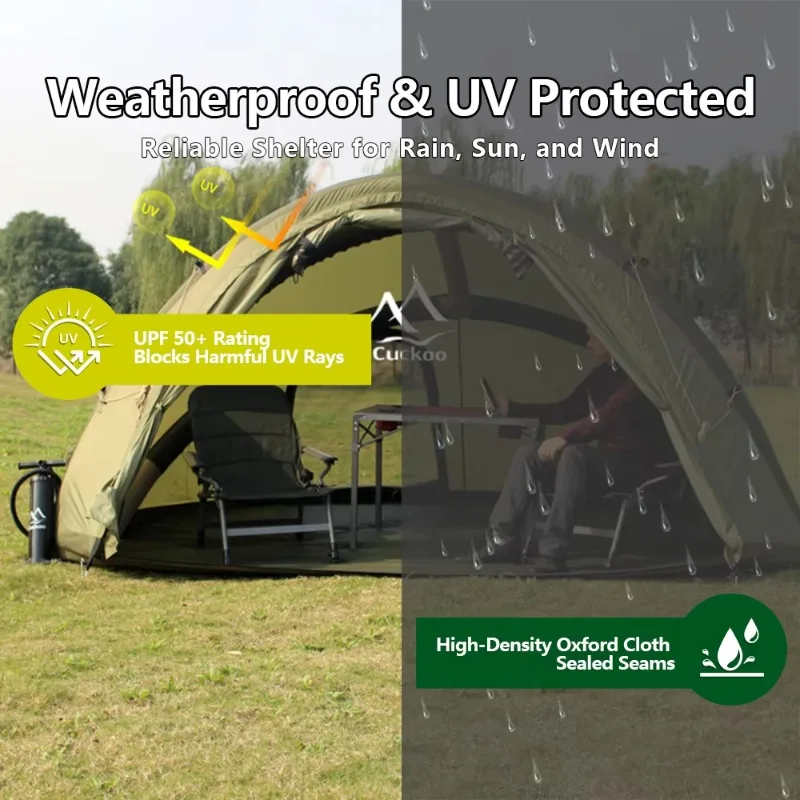 Mini Tent Strong Inflatable Frame Instant Anti-Mosquito Outdoor Camping One-Room Fishing Tent 2-3 Person Waterproof