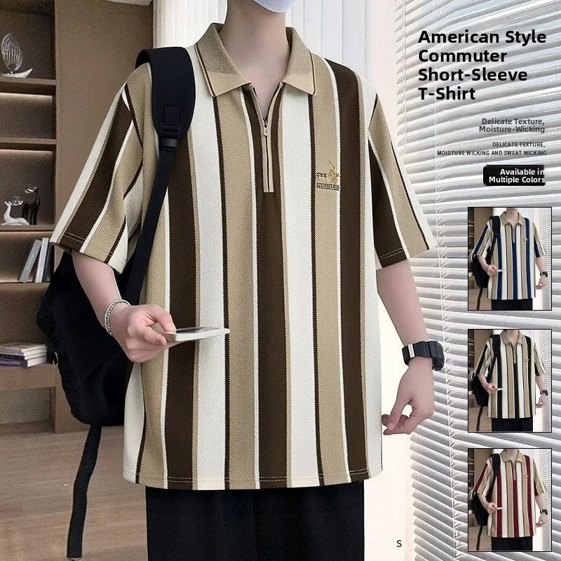 

Summer 2026 Men's Casual ort Sve irt Cotton Qui Dry Loose Fit Thin Material Comfortable Breathable Faion Top