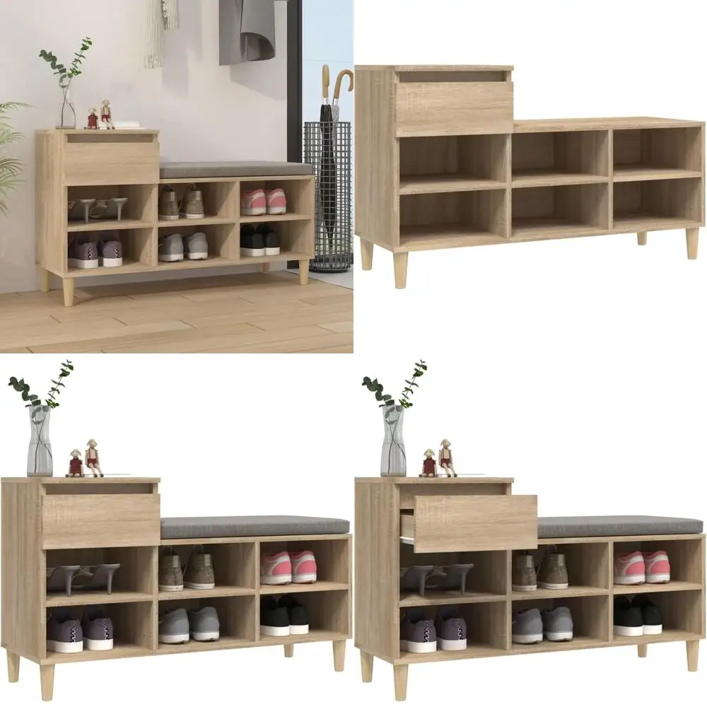 خزانة أحذية سونوما أوك، خشب هندسي، 102 سم × 36 سم × 60 سم، موديل 821207