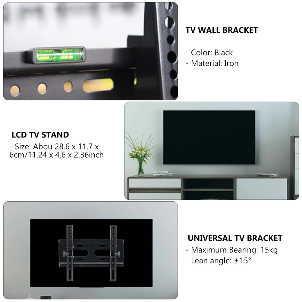 

1pc 14-42 Inch Wall Mount Lcd Stand Wall-Mounted Universal For Living Room Conference Room Durable Strong Load-Bearing