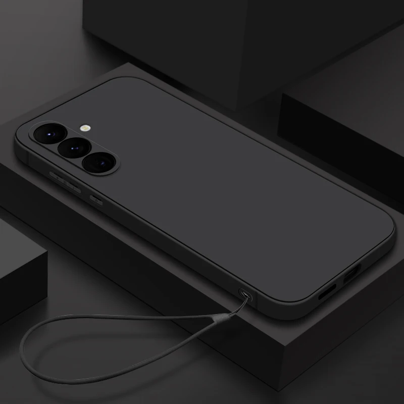 Funda de silicona suave con cordón para Samsung Galaxy S26 S23 S24 S25 Ultra S23 S24 FE A57 A17 A56 A55 A37 A15 A16 A25 5G 2