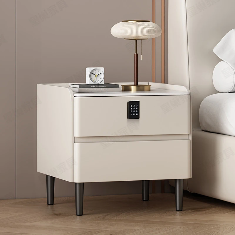 

Solid Wood Nightstand,Modern Home Storage Organizer,Bedroom Bedside Cabinet, Small Space Mini Storage Cabinet for Home Furniture