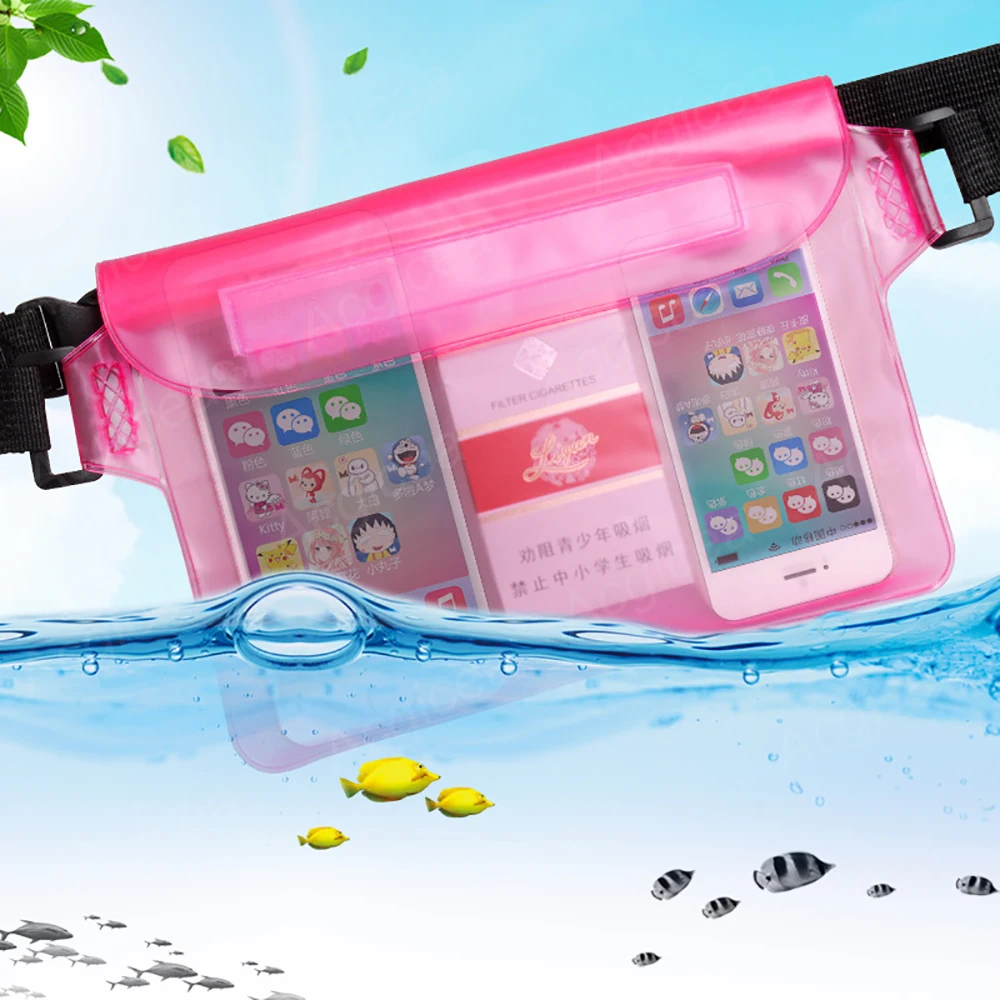 Waterproof PVC Pocket Pouch Novelty Girl Transparent Waist Bag Summer Swimming Dry Bag for Phone Key Organizer Travel Fanny Pack