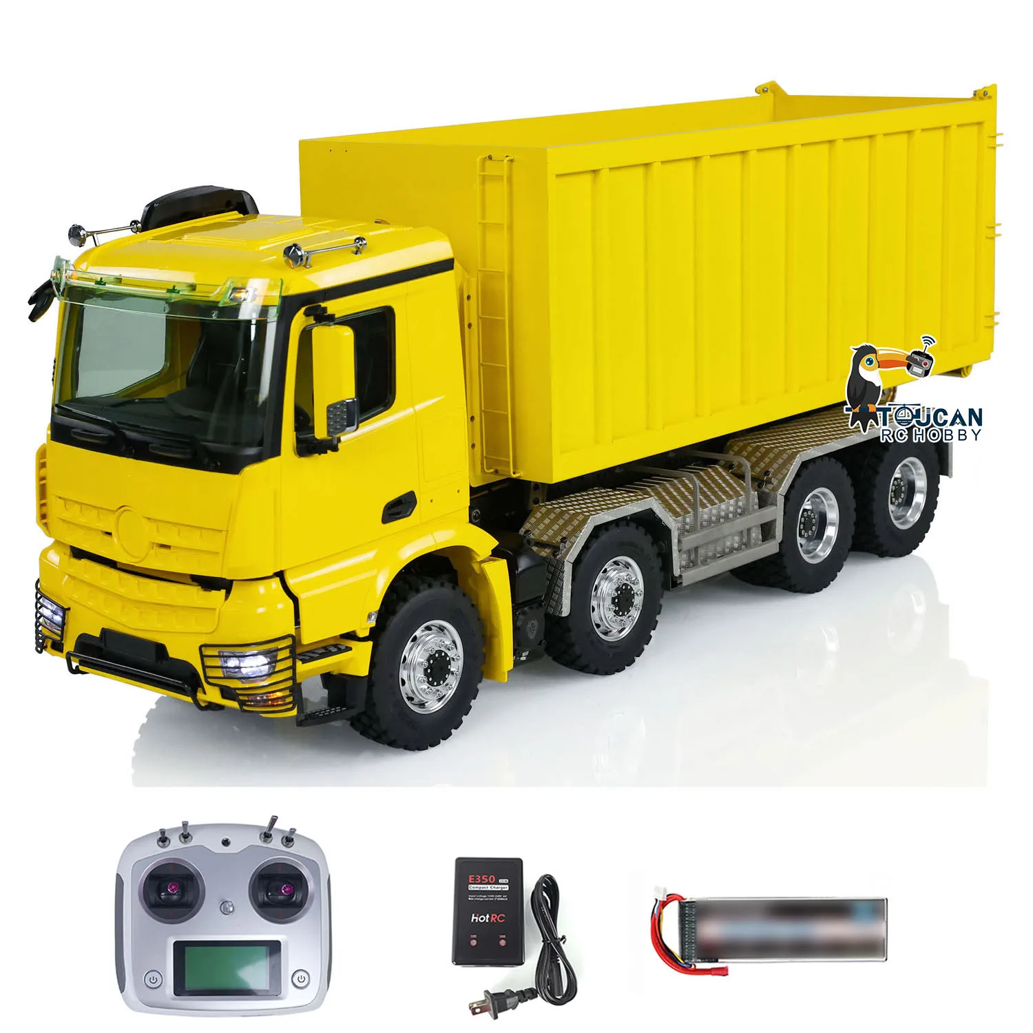 Toys 8x8 LESU 1/14 Hydraulic RC Dump Truck Roll On/Off Metal Waste Bin Tipper Remote Control Painted Finished Cars THZH1755