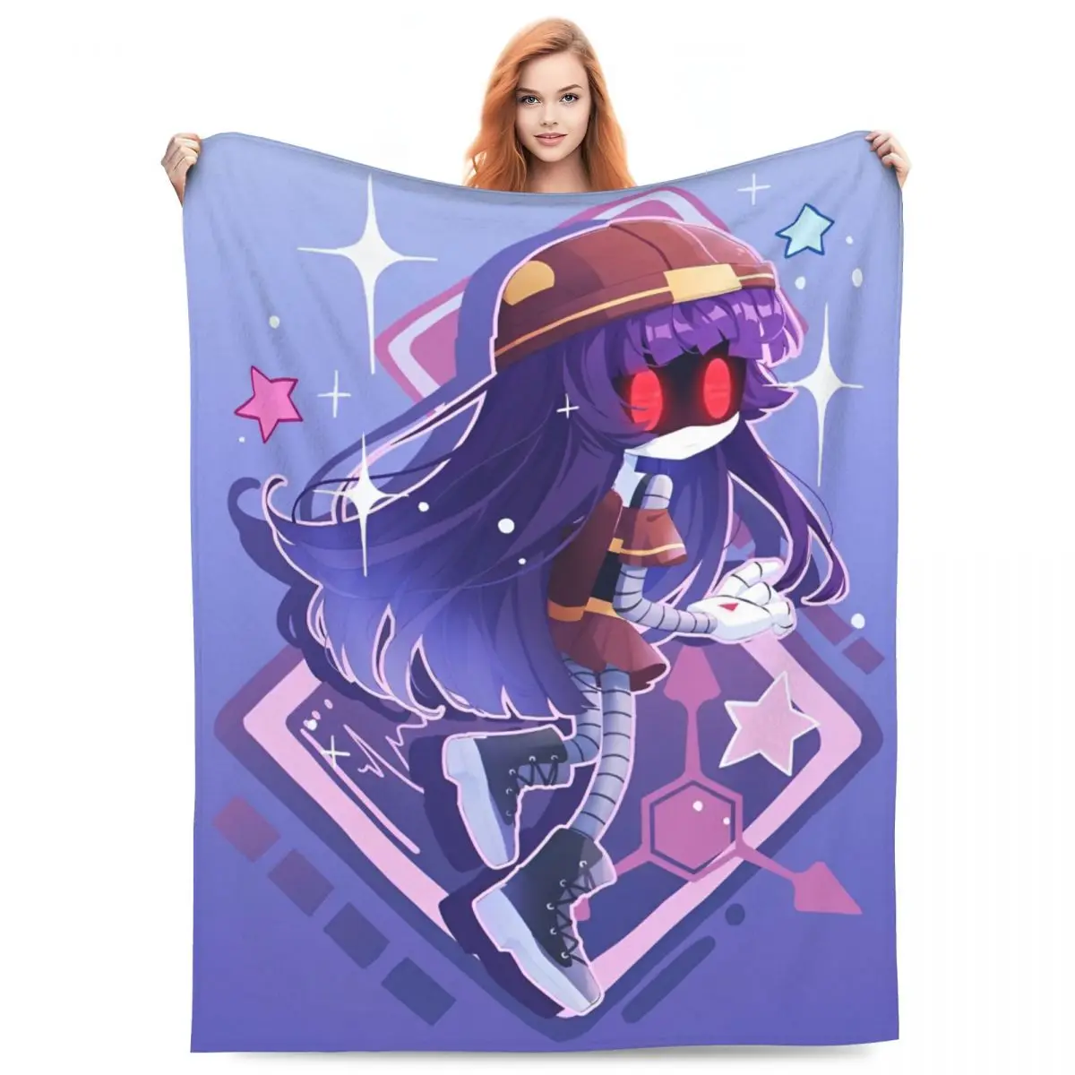 Uzi Doorman Murder Drones Blanket Fleece Winter Multi-function Soft Throw Blankets for Sofa Bedroom Plush Thin Quilt