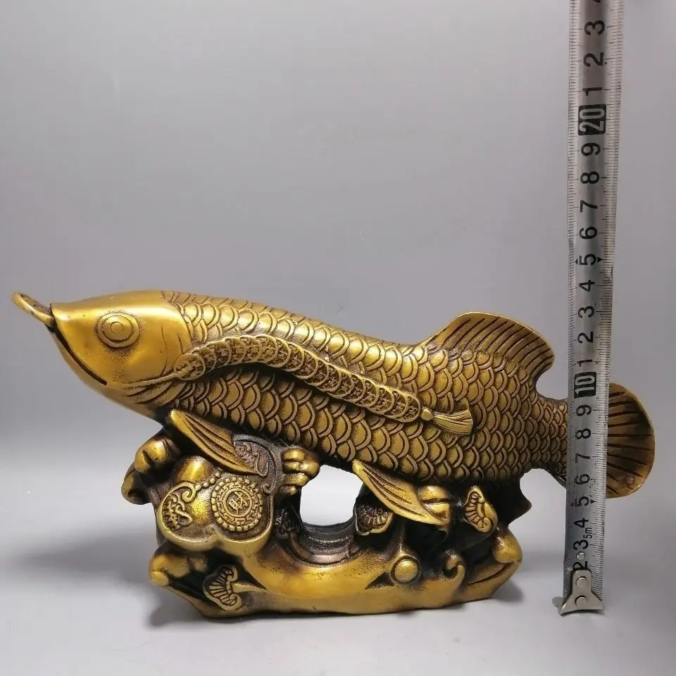 Bronze ware, golden dragon fish, home furnishings, ancient brass, gold fish, exquisite craftsmanship