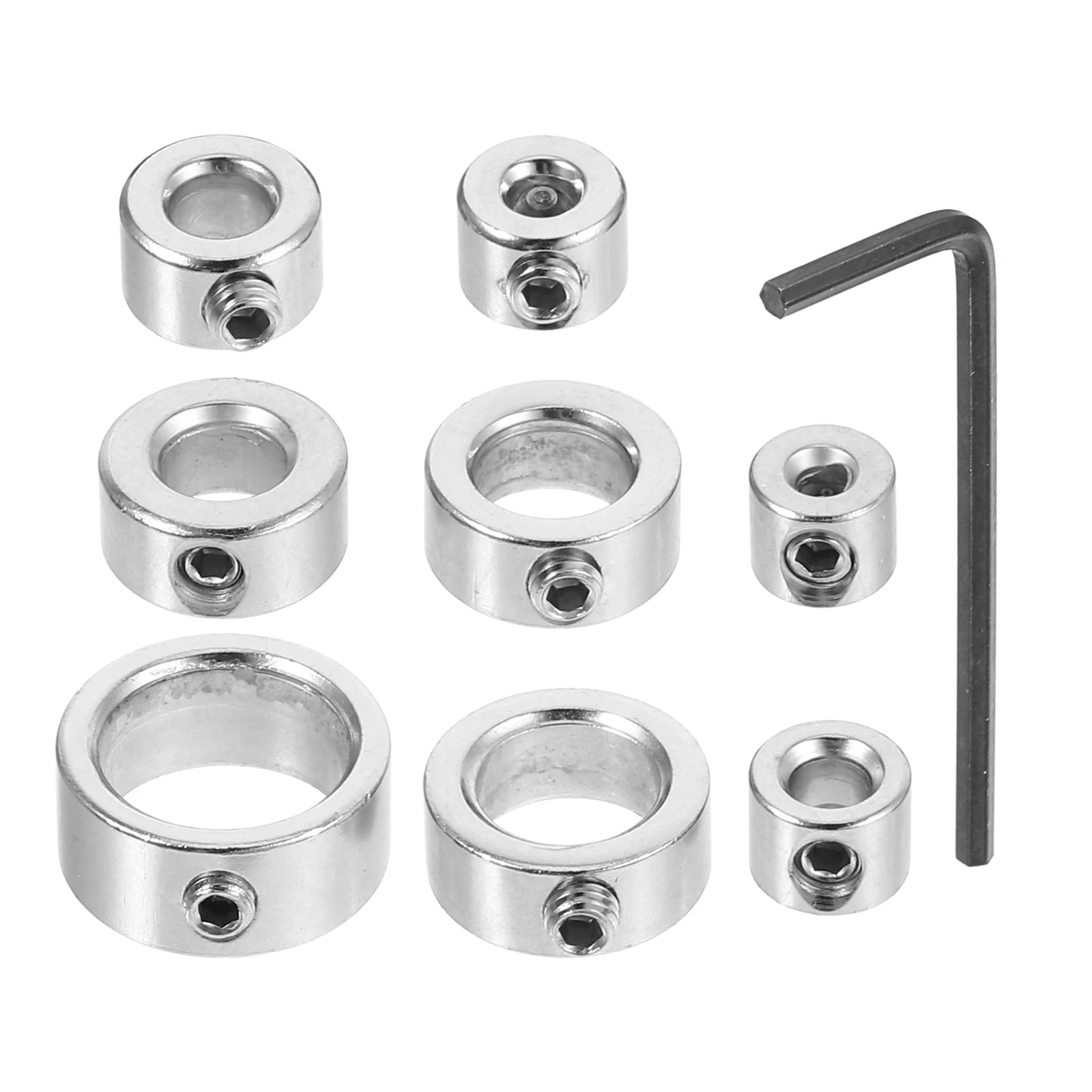 

8pcs Drill Bit Stop Collar Set High-Strength Carbon Depth Control For Woodworking Projects Shaft Collar