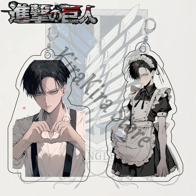 

Acrylic Levi Ackerman Cosplay Keychain Attack on Titan Keyring Hanging Drop Eren Jaeger School Bag Pendants Ornaments Gifts