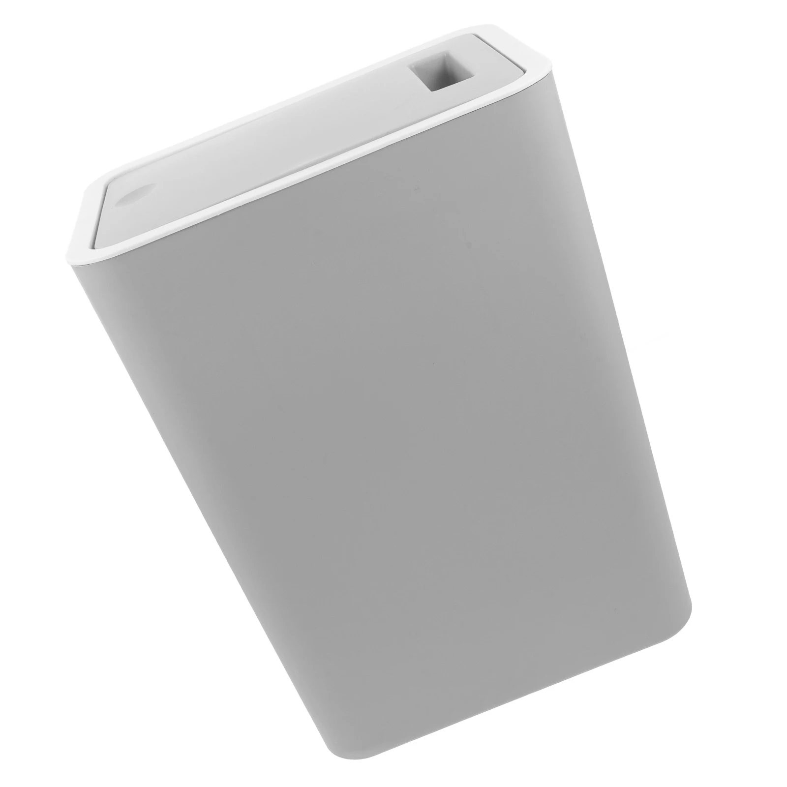 

15L Push Trash Can with Lid for Kitchen Bathroom Narrow Space Waste Bin Plastic Garbage Basket Dustbin ModernTrashCan