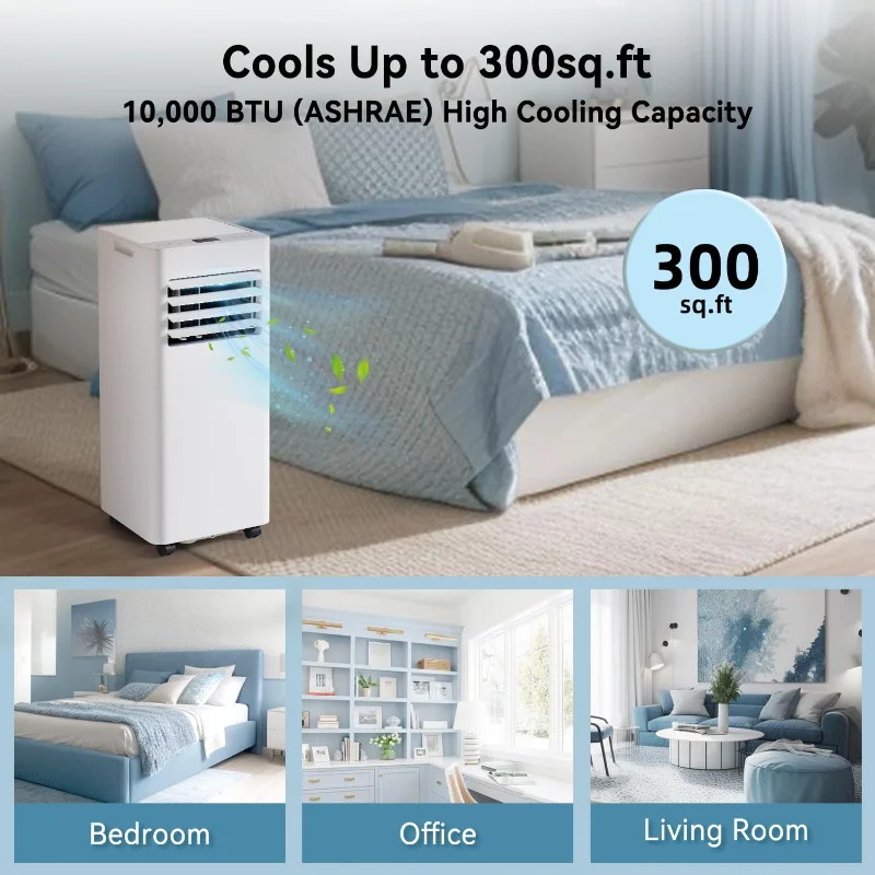 Aoxun 10000 BTU Portable Air Conditioners, WiFi APP Smart Control, 4-IN-1 AC Unit, Fast Cooling, Dehumidifier, Fan & 24H Timer