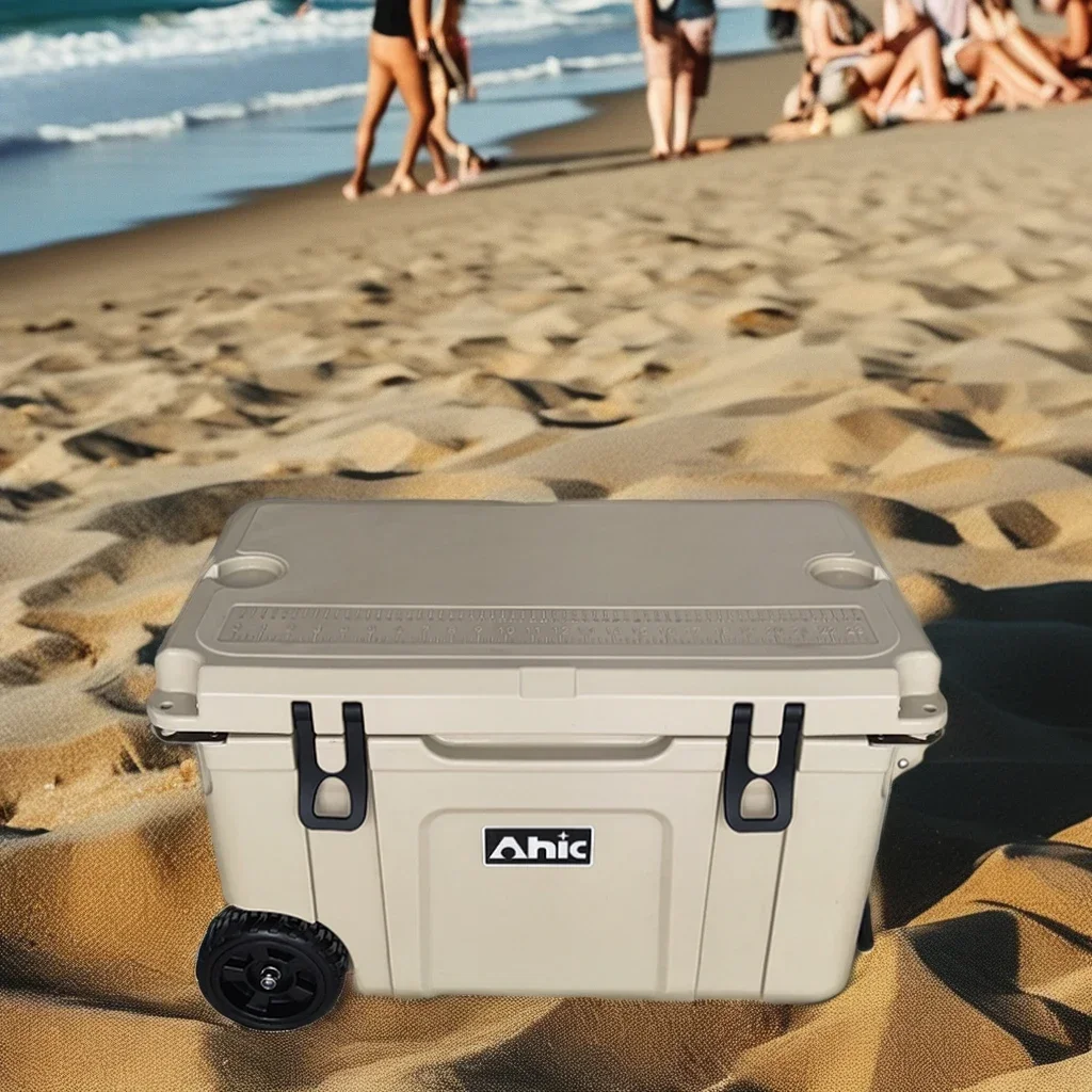 

60T Rotomolded Plastic wheeled Ice box Ice Chest Beer Coolers US market Popular cooler box