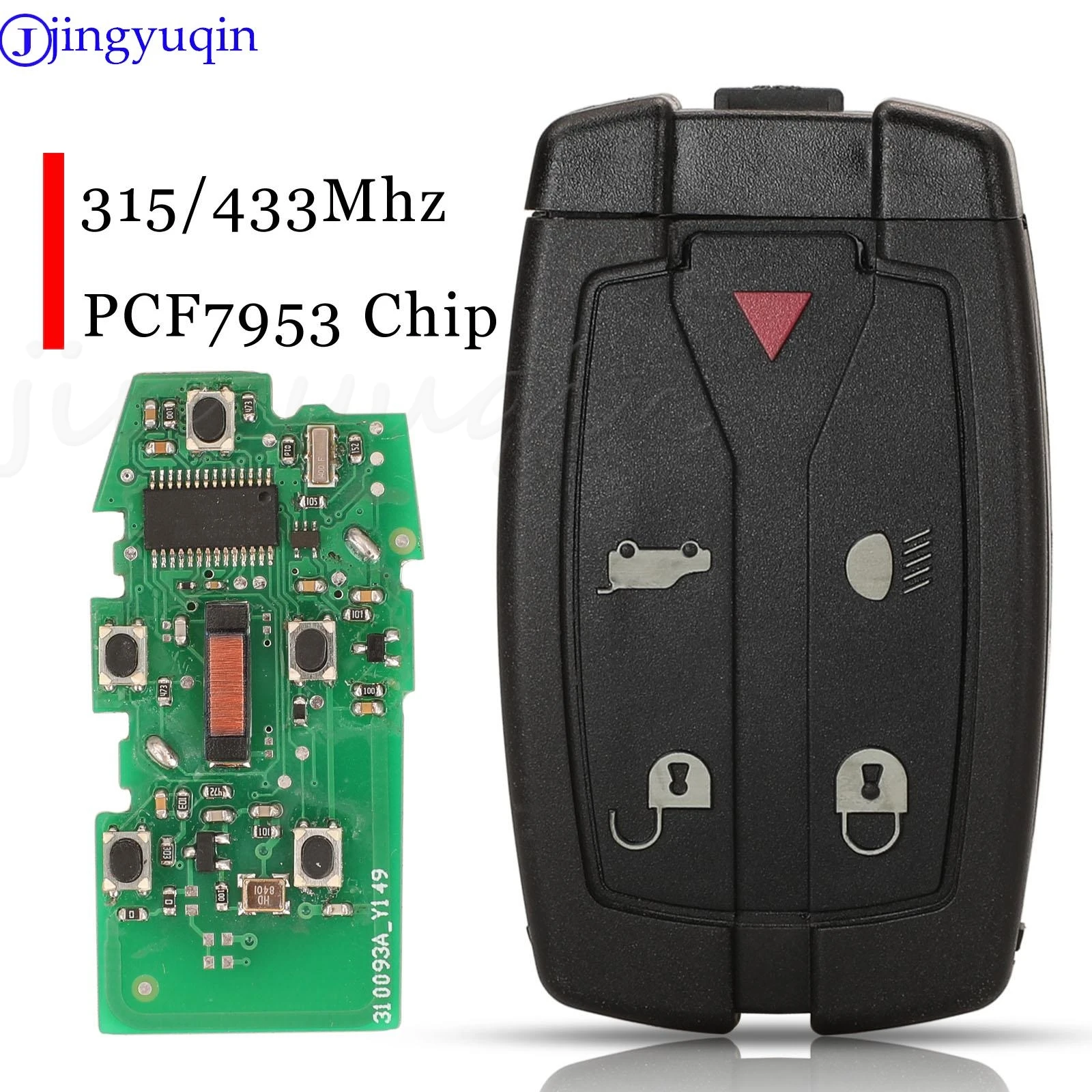 

jingyuqin 5Buttons Smart card Remote Car Key Fob 315/433MHz Pcf7953 Chip For Land Rover Freelander 2 3 LR2 Sport Ranger Rover