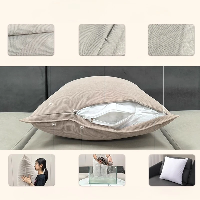 Chenille Big Cushion Cover 40/45/50/60/70cm Bamboo Textured Solid Color Throw Pillow Case for Bedroom Sofa Home Decorative