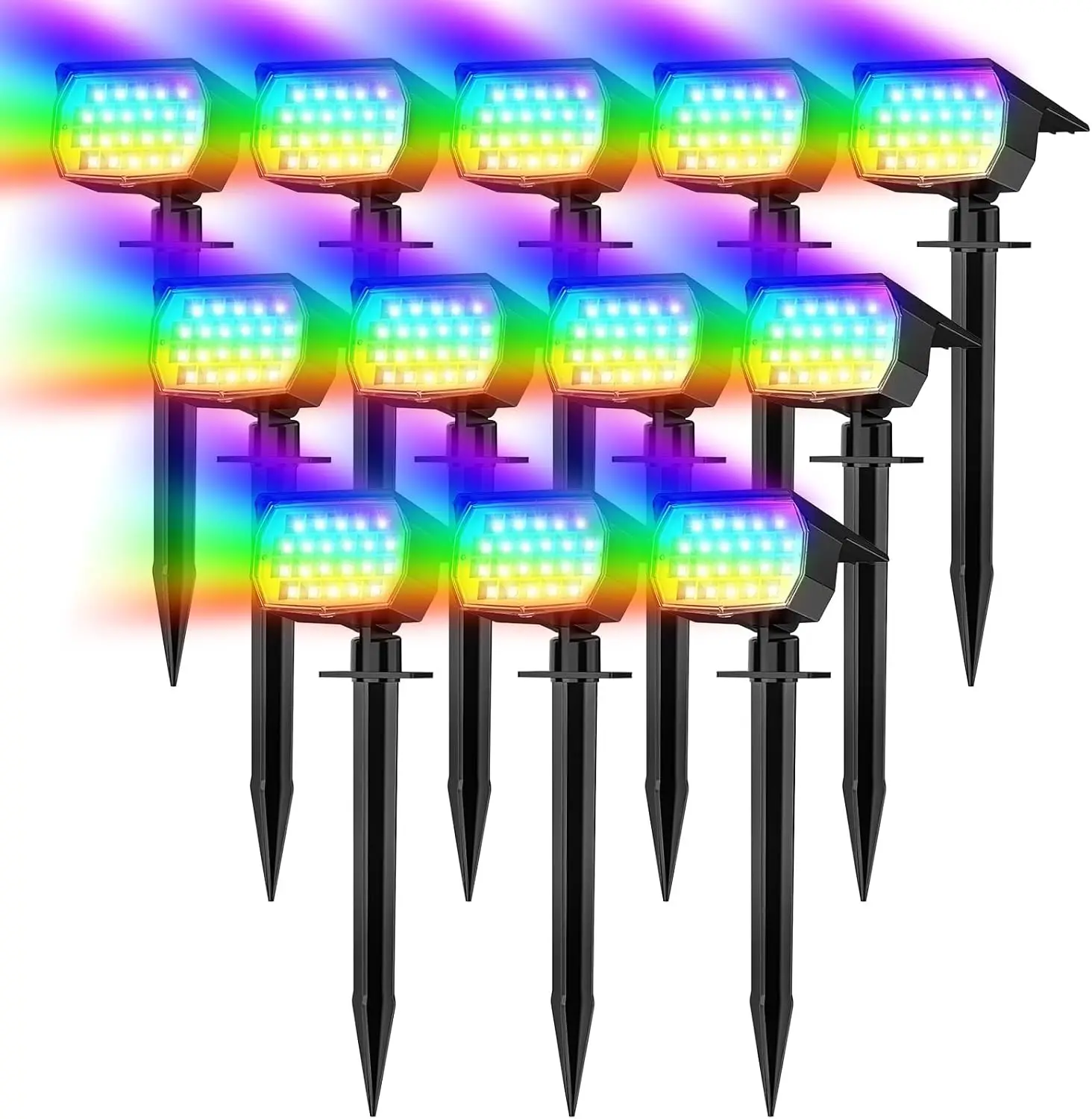 

Solar Spot Lights Outdoor Color Changing, [7 Mode/12 Pack] Christmas Landscape Spotlights, Solar Lights Outdoor Waterproof, Sola