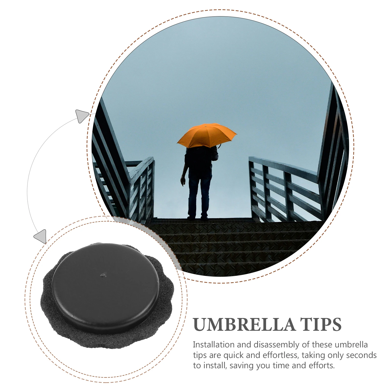 

4 Pcs Umbrella Pole Fastening Cap Top Cover Caps Tops Protector Plastic Folding Tips