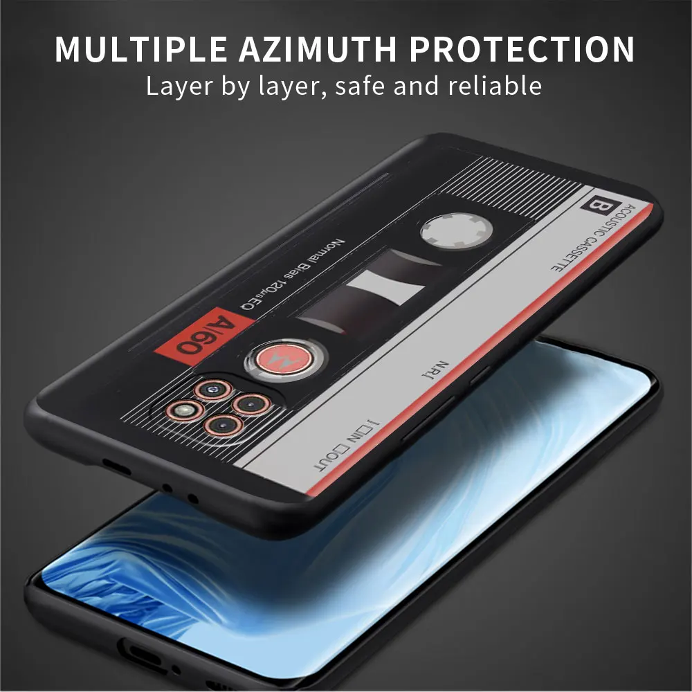 Cassette Music Phone Case para Moto G30 G22 Edge 20 30 Neo G50 G31 G60 Uma fusão G9 Play G8 Cobertura de alimentação equipada Fundas