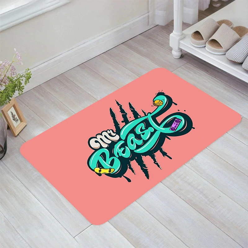 Mr B-Beast Blogger Floor Mat Balcony Aesthetic Room Decoration Kitchen Rug Carpet Entrance of House Home Carpets Rugs Foot Door