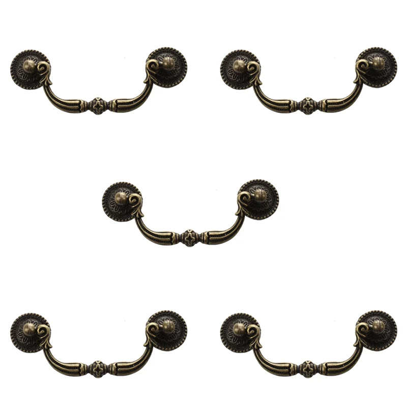 VELIF-5X Antique Brass Cabinet Door Drawer Handles 100 Mm