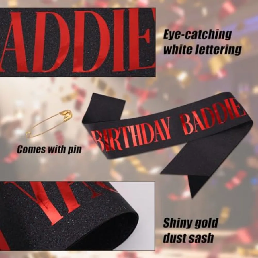 Birthday Baddie Sash, Glitter  – Birthday Sash Glitter Bewertung und Preis