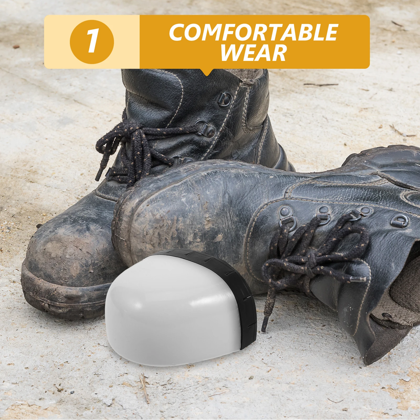 

1 Pair Covers Safety Shoe Head Protector White Size 42 Impact Resistant Puncture Proof Industrial Metatarsal Guards