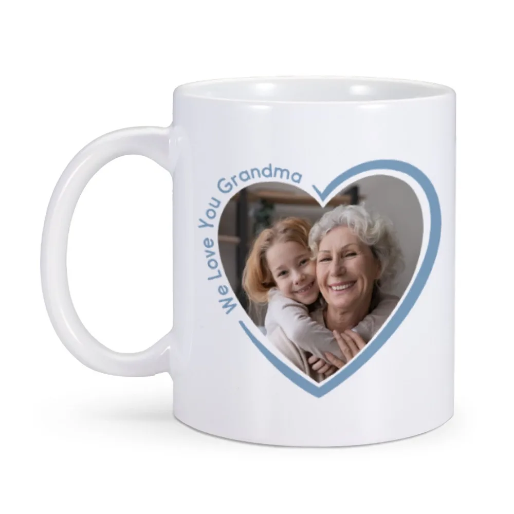 Personalized Photo Coffee Mug Custom Family Portrait Ceramic Cup 11 oz Home Office Tea Cup Lovely Birthday Gift for Grandparents