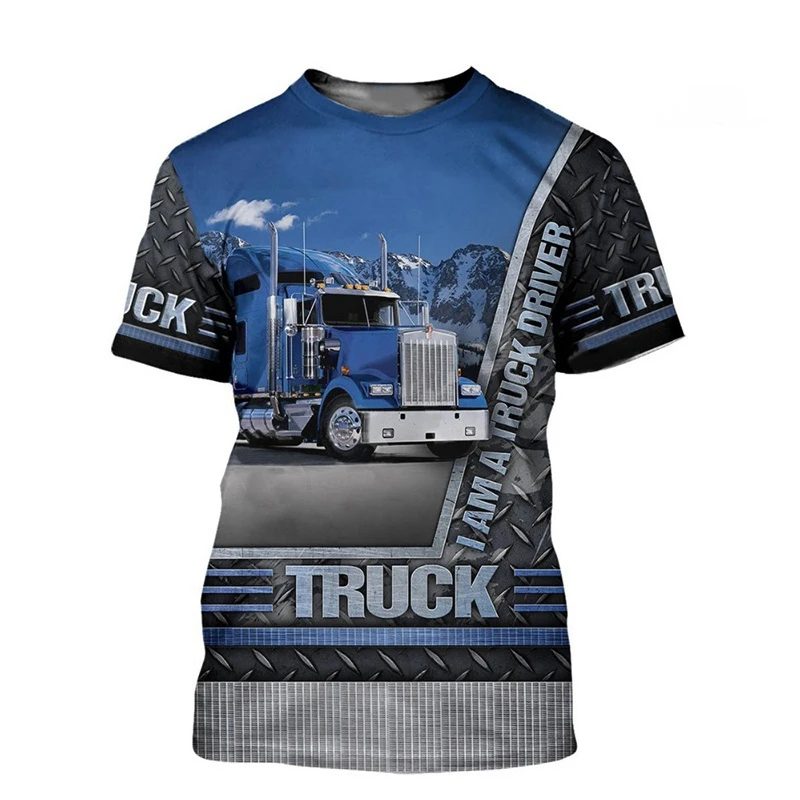 Newest Fashion Truck 3D Graphic Printed T-Shirt Men Women Casual Short Sleeve T Shirt Funny Kids Tees Tops 100-6XL