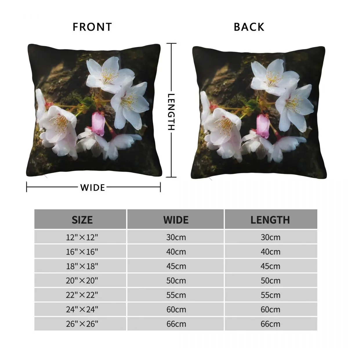 Hanami Sakura Cherry Blossom Pillowcase Polyester Linen Velvet Creative Zip Decorative Sofa Cushion Cover