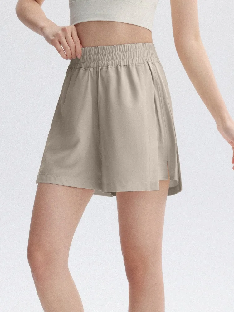 PHIGEER – Short de Yoga taille élastique pour femmes, Short de salon d'entraînement taille haute avec poches, court de Sport pour la course, été