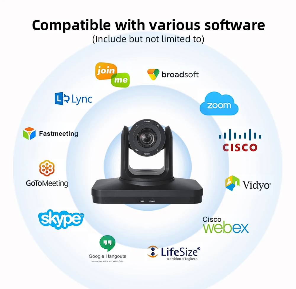 كاميرا مؤتمرات الفيديو JJTS HD43DA HD 1680P، زووم بصري 20X، تتبع AI، تأطير تلقائي