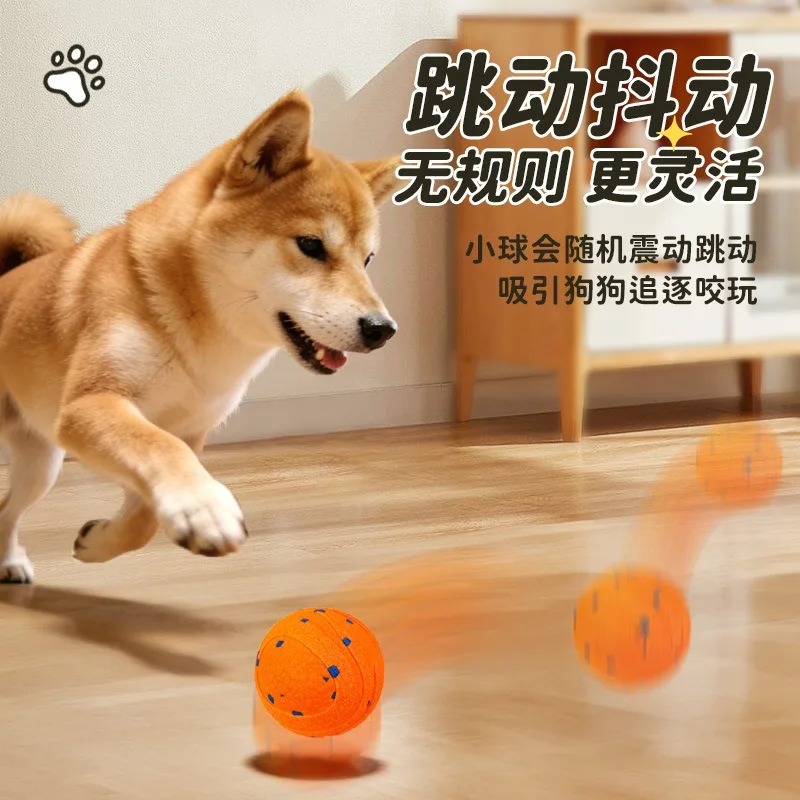 Electric Dog Toy Bouncing Rotating Interactive Pet Play Ball Durable Chew Toy for Dogs Entertainment