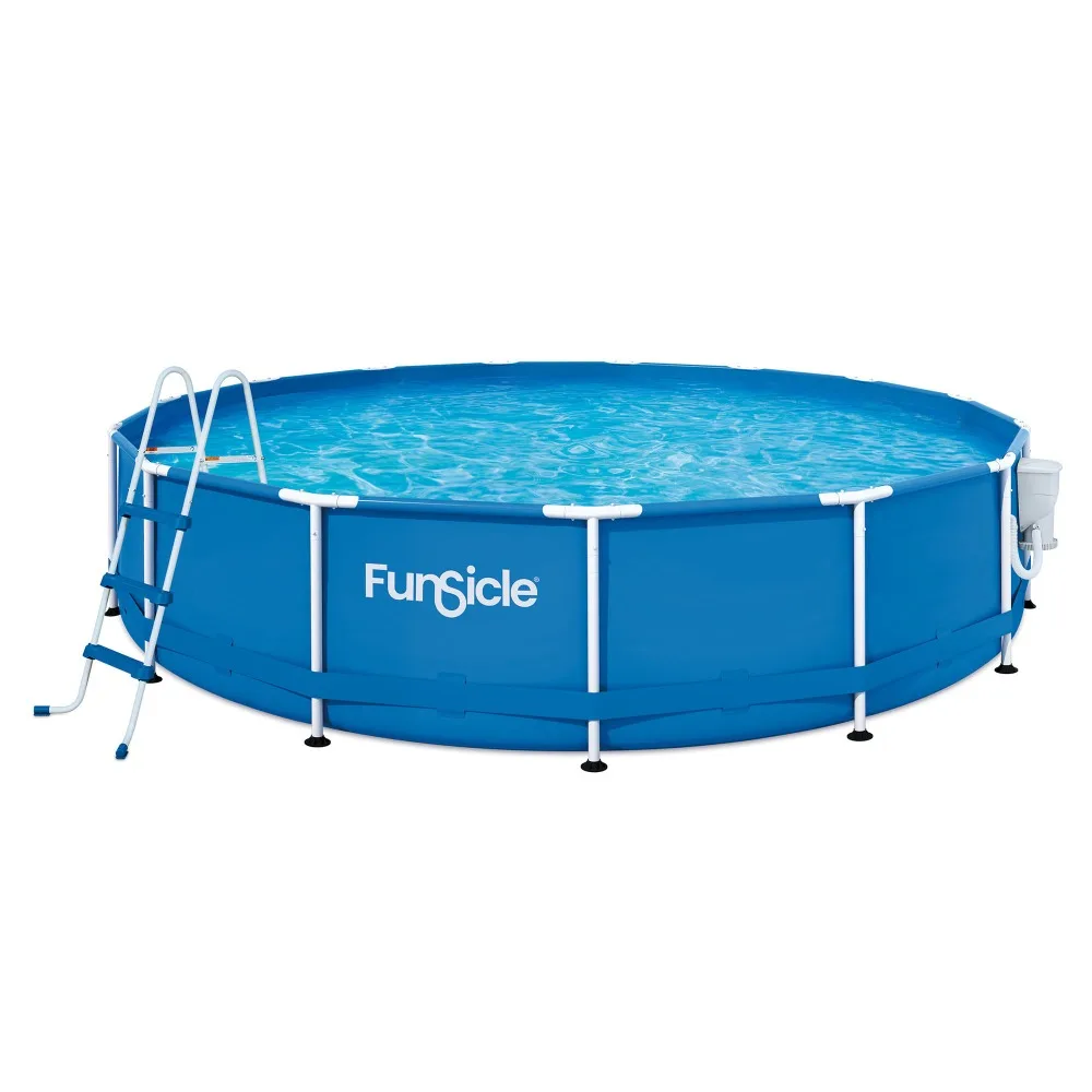 

2024 New 15' X 36" Outdoor Activity Round Frame Above Ground Swimming Pool Set with SkimmerPlus Filter Pump, Filter