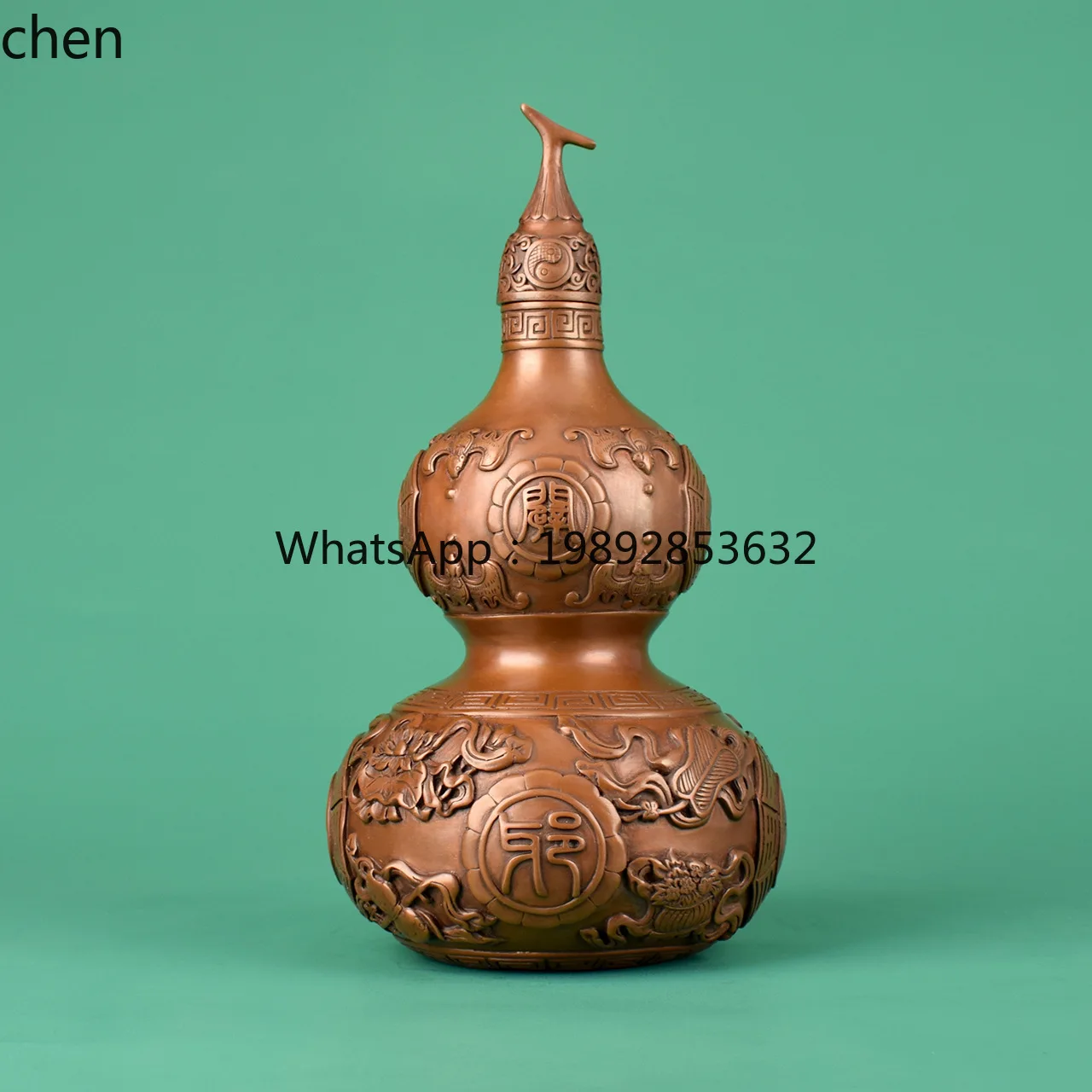 HT Copper Bagua Gourd Ornament Auspicious Craft Home Entrance Office Decoration Opening Gift