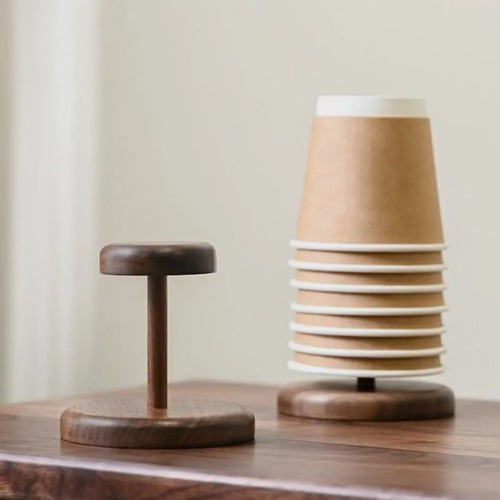 

Durable Wooden Paper Cup Storage Holder Decorative Vintage Cup Storage Rack Simple Disposable Cup Display Stand Living Room