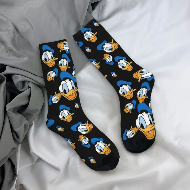 Figurines d'anime Donald Duck hommes chaussettes d'équipage unisexe nouveauté dessin animé printemps été automne hiver robe chaussettes