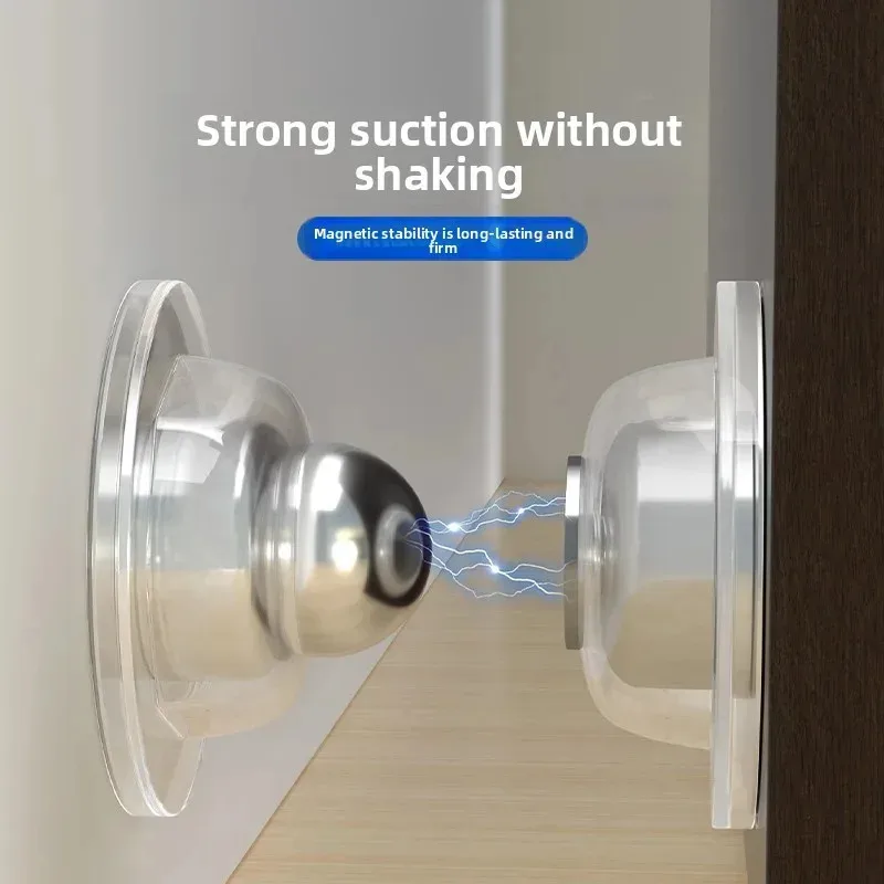 Parada de Porta Magnética Forte Curta Anti Colisão à Prova de Vento Parada de Porta Doméstica Sem Perfuração Silenciosa Sucção de Silicone