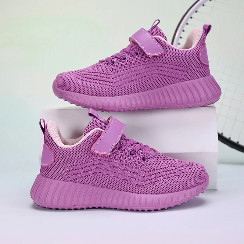 Children's shoes, girls' running and sports shoes, big children's and girls' breathable mesh surface, student shoes, soft soles,
