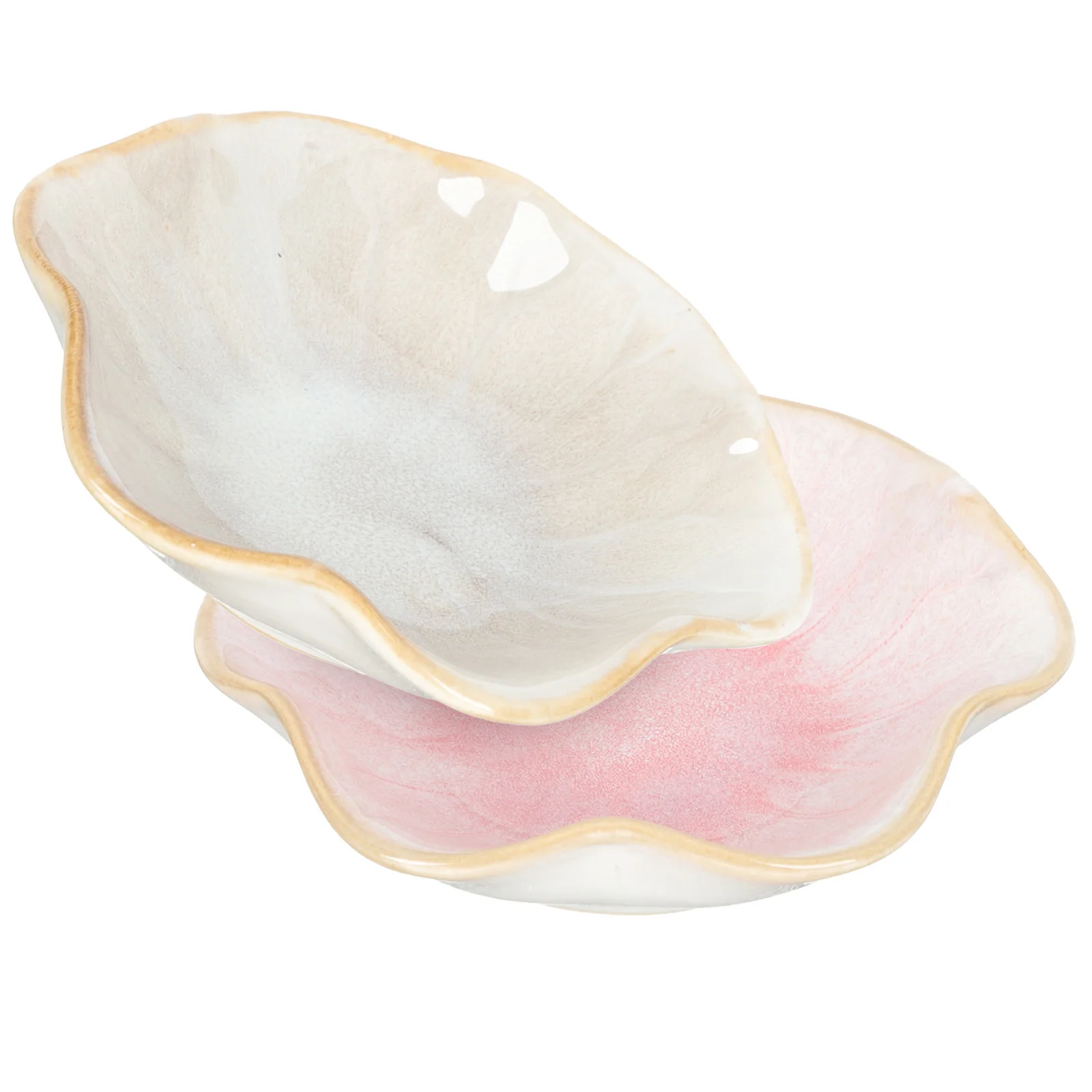 2Pcs Ceramic Jewelry Organizer Display Tray Elegant Design Home Decor Noble Atmosphere Jewelry Tray Trinket Dish