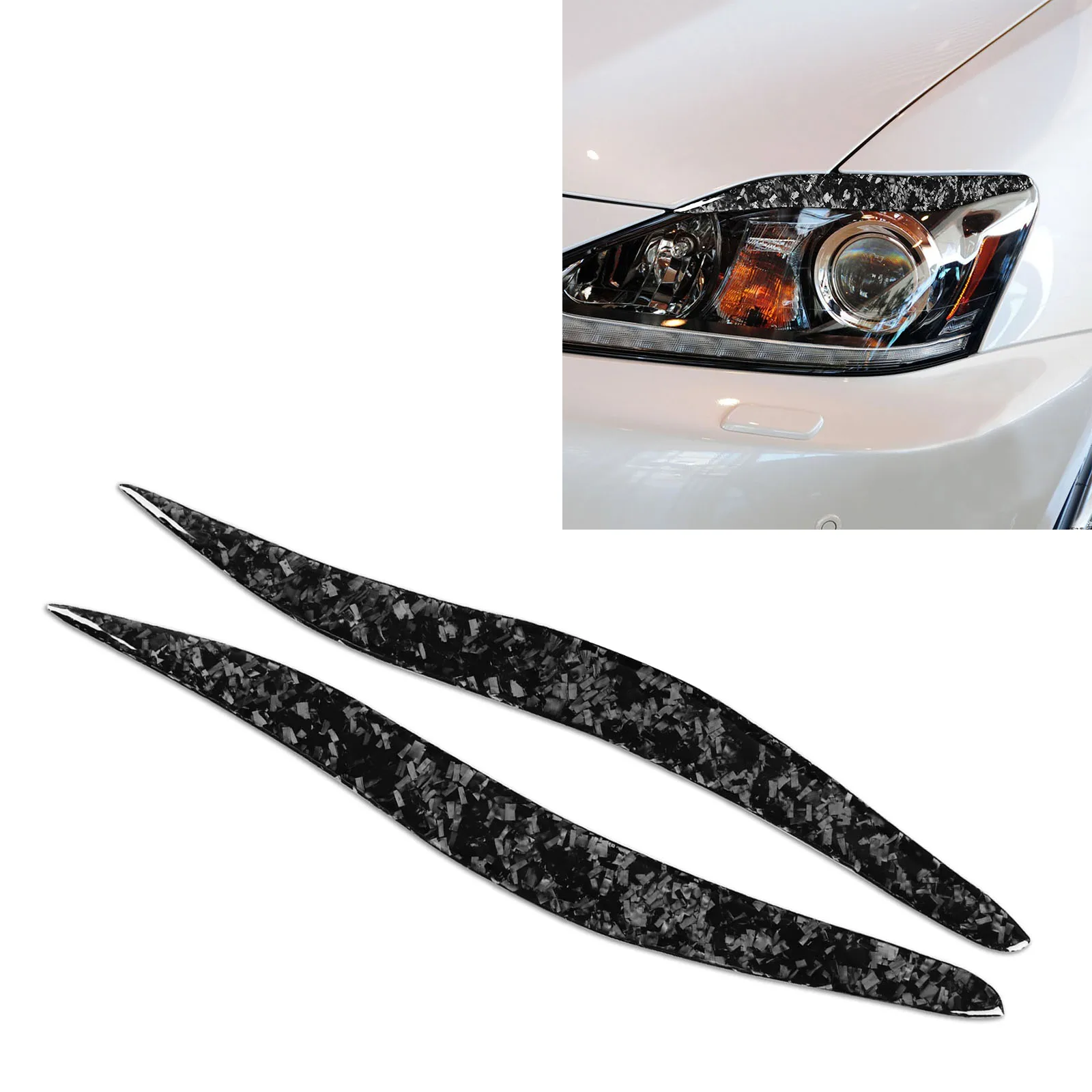 Picture 4: Forged Carbon Headlight Eyelid Cover Eyebrow Trim For Lexus IS250 IS300 2006-2012