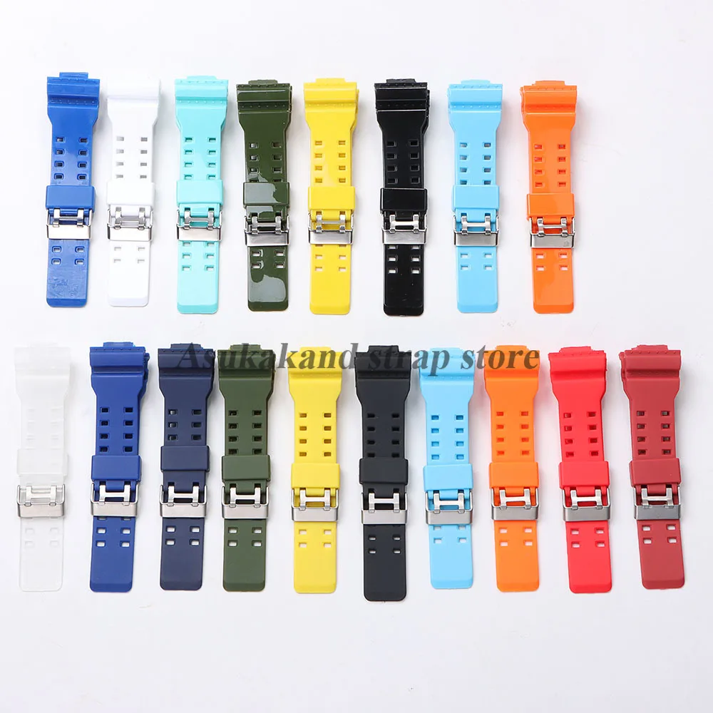16mm Silicone Strap for Casio for GA-100/110/140/200/400/700 G-8900 GW-8900 GD-100 Men Waterproof Sport Resin Men's Watch Band