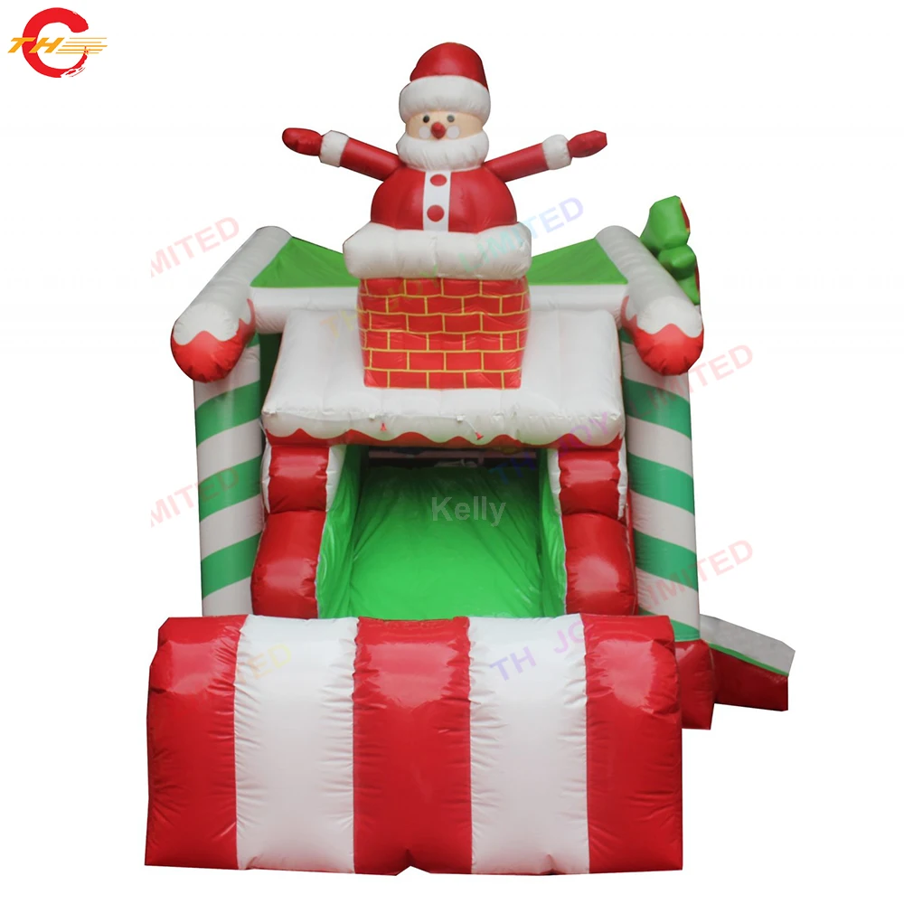 7x4m natal inflável bounce house comercial pvc lona jumper de ar inflável com slide para venda