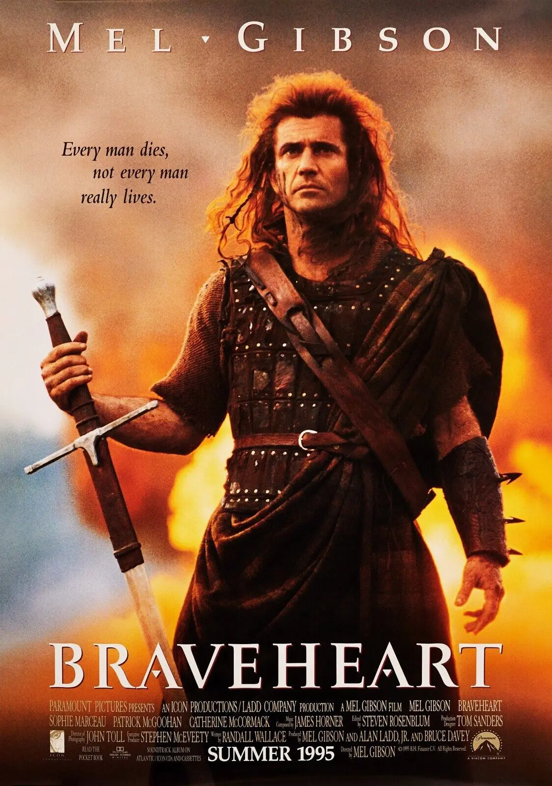 

BRAVEHEART Classic 90's Vintage Movie, Art Film Print Silk Poster, Home Wall Decor