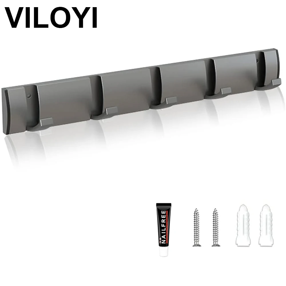 VILOYI Space Aluminum Robe Hooks Folding Hideaway Towel Hanger Hooks Waterproof Adhesive Wall Coat Rack for Hanging Clothes