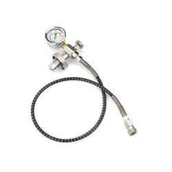 Tauchen Tauchen große Flasche auf kleine Flasche Lade adapter HP Tankstelle din300 (5/8bsp) Anschluss mit Schlauch und Messgerät 400bar