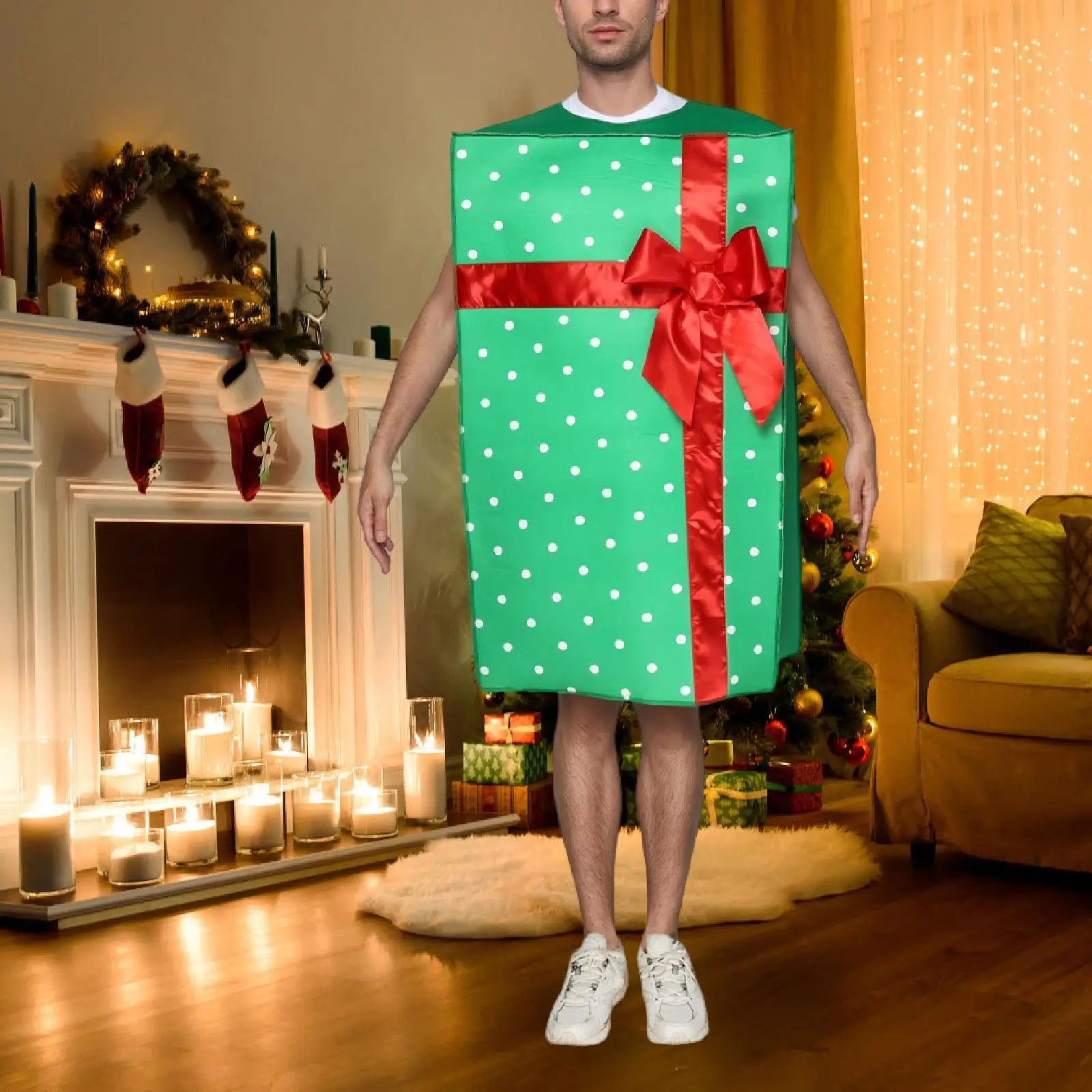 クリスマスギフトボックスコスチュームかわいいポータブルクリスマス衣装パーティーステージパフォーマンス用