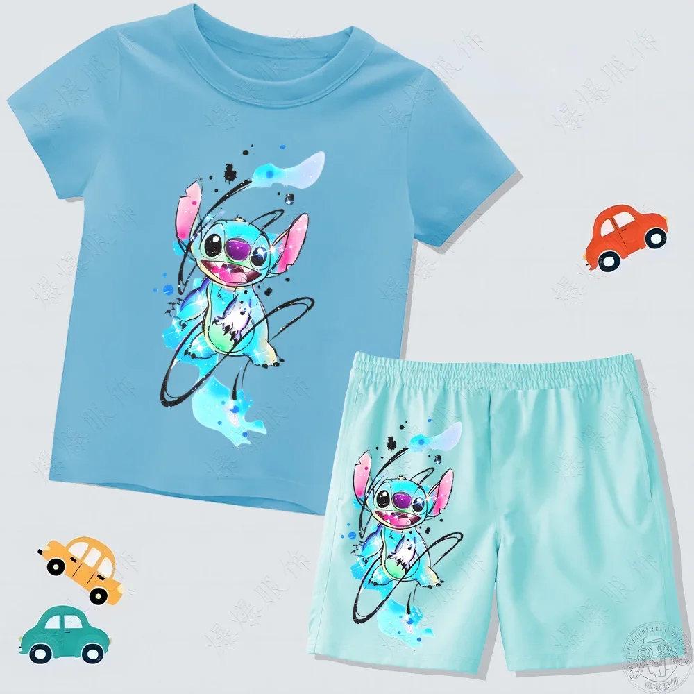 Summer children's suit top breathable and loose plus summer pants children's T-shirt style novel interesting childlike boys and